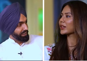 Ammy Virk and Sonam Bajwa interaction