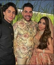 Arbaaz Khan with son and new wife Shura Khan
