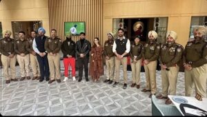 Gurnaam Bhullar poses with Punjab Police