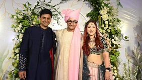 Bollywood actor Aamir Khan with newly weds