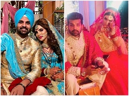 Navraj Hans and Yuvraj Hans with their wives