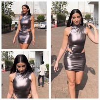 Nora fatehi in metallic dress