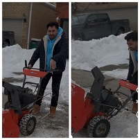 Sharry Mann removing snow in Canada