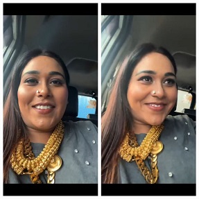 Afsana Khan in a live video