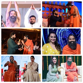 Baba Ramdev with celebrities of Bollywood