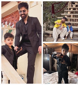 Harrdy Sandhu with son