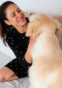 Sonam with her pet