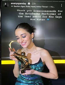 Ananya Panday wins another award