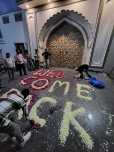 Haveli entrance with flowers
