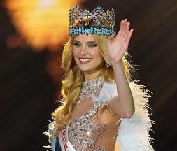 Krystyna Pyszkova after winning Miss World crown
