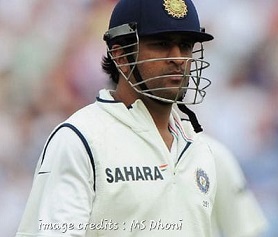 MS Dhoni in a match