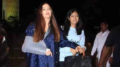 Injured Aishwarya Rai with Aaradhya