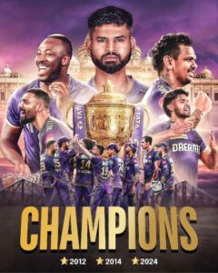 KKR wins IPL 2024 trophy