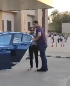 Stressed Gauri outside hospital
