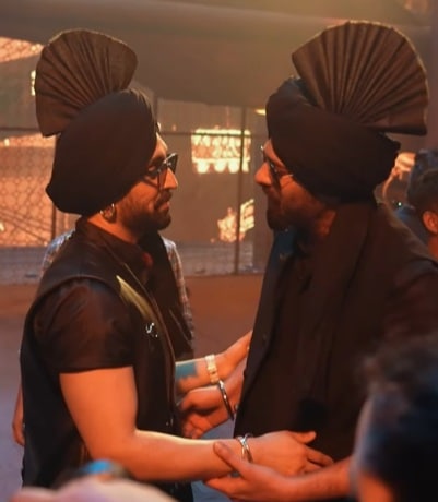 Diljit Dosanjh and Prabhas in Bhairava song