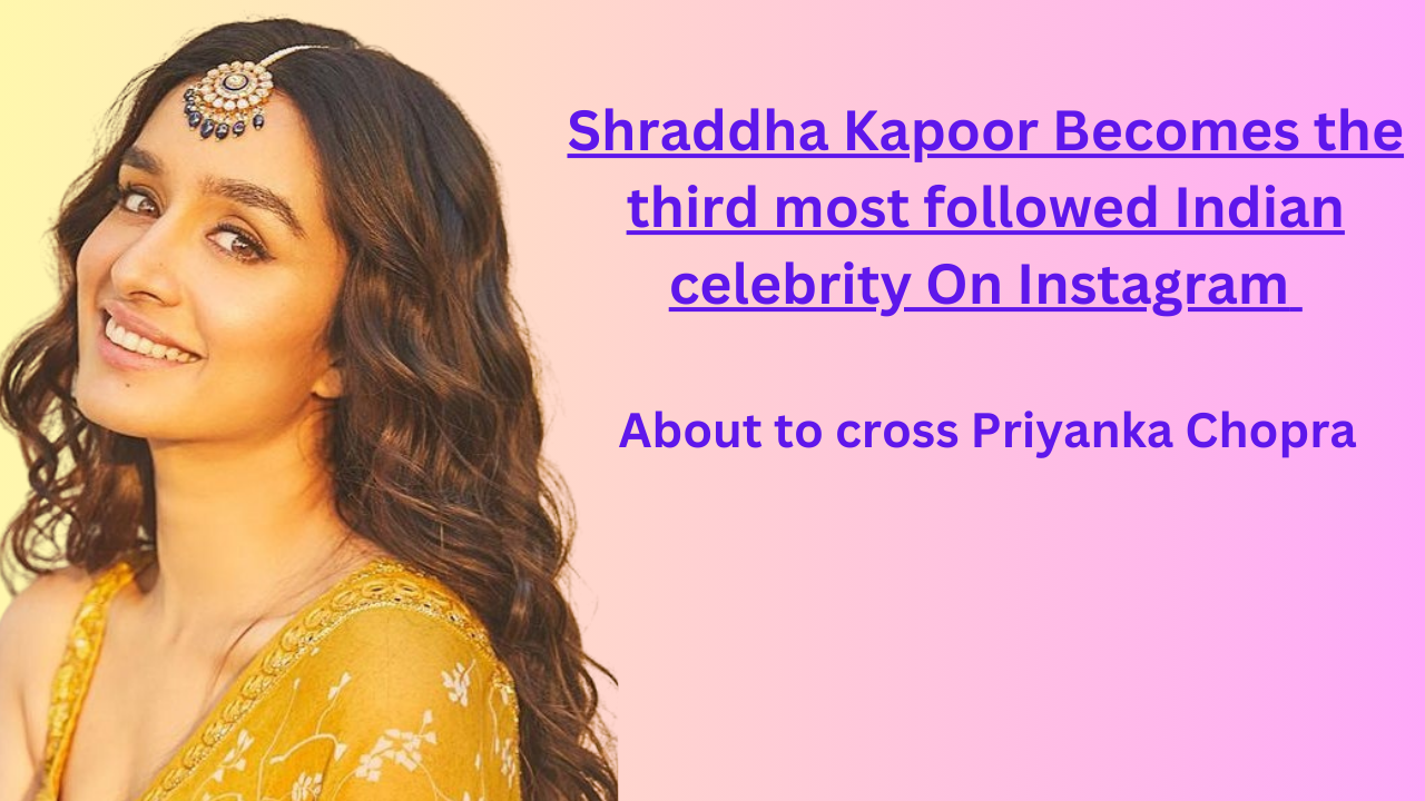 Shraddha Kapoor Becomes the third most followed Indian celebrity On Insta