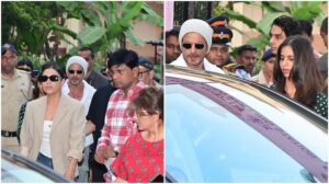 Shah Rukh Khan arrives to vote with family