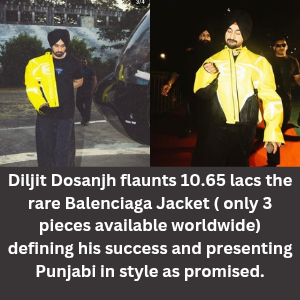 Diljit Dosanjh flaunts 10.65 lacs the rare Balenciaga Jacket ( only 3 piece worldwide)