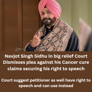 Navjot Singh Sidhu in big relief Court Dismisses claims against him